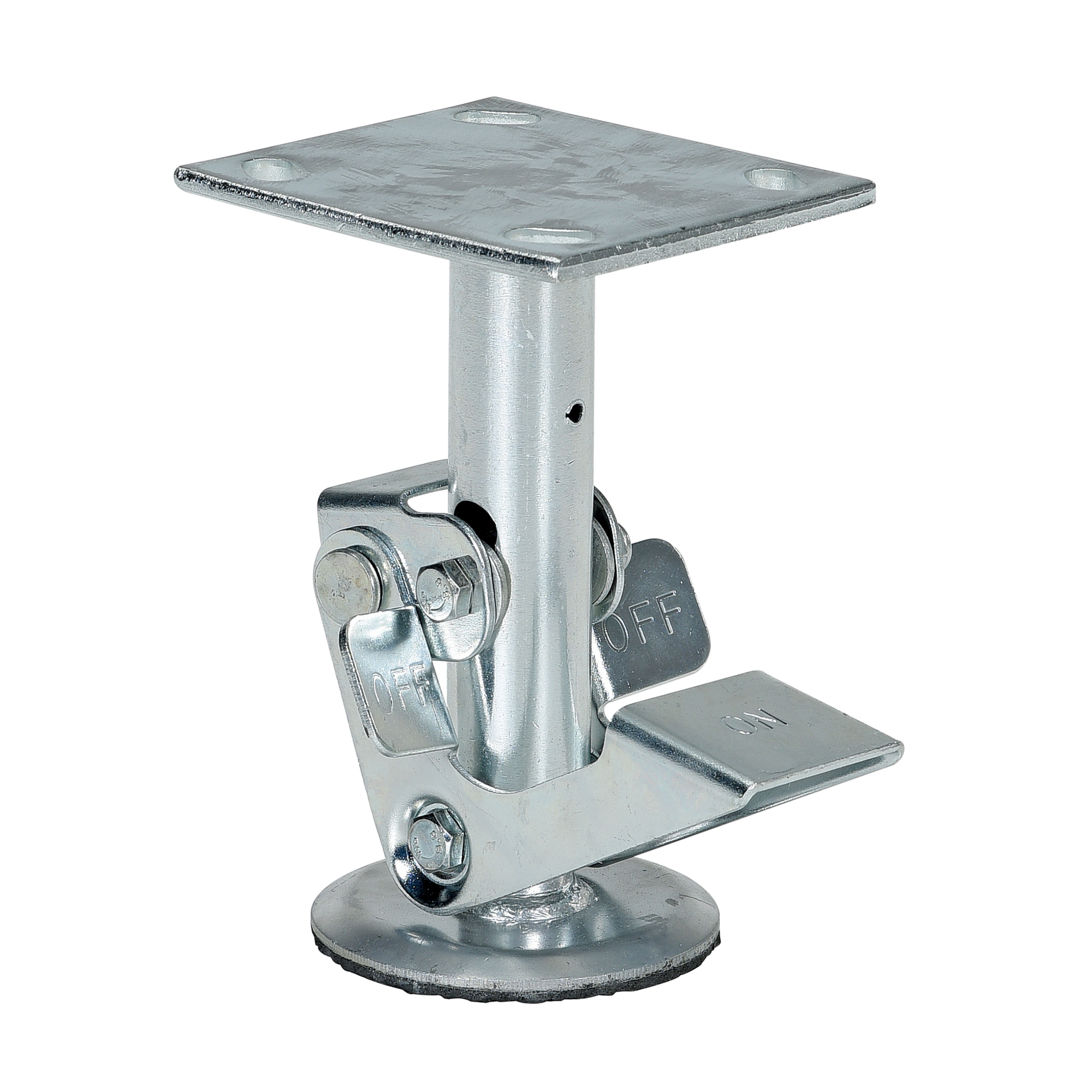 Vestil Steel Top Mount Floor Lock - 6.875in. Retracted Height, 7.5in. Extended Height, Silver, Model# FL-LK-6EM